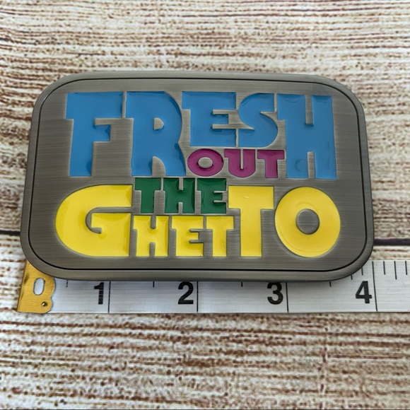 FRESH OUT THE GHETTO Metal Belt Buckle New - Picture 4 of 8
